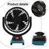 Беспроводной вентилятор портативный и компактный с сильным воздушным потоком для использования на открытом воздухе в кемпинге, в офисе и на торговой точке, регулируемые скорости