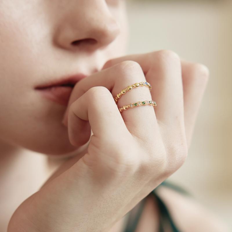 Les Bijoux Philosophy Simple emerald slim ring_2 color