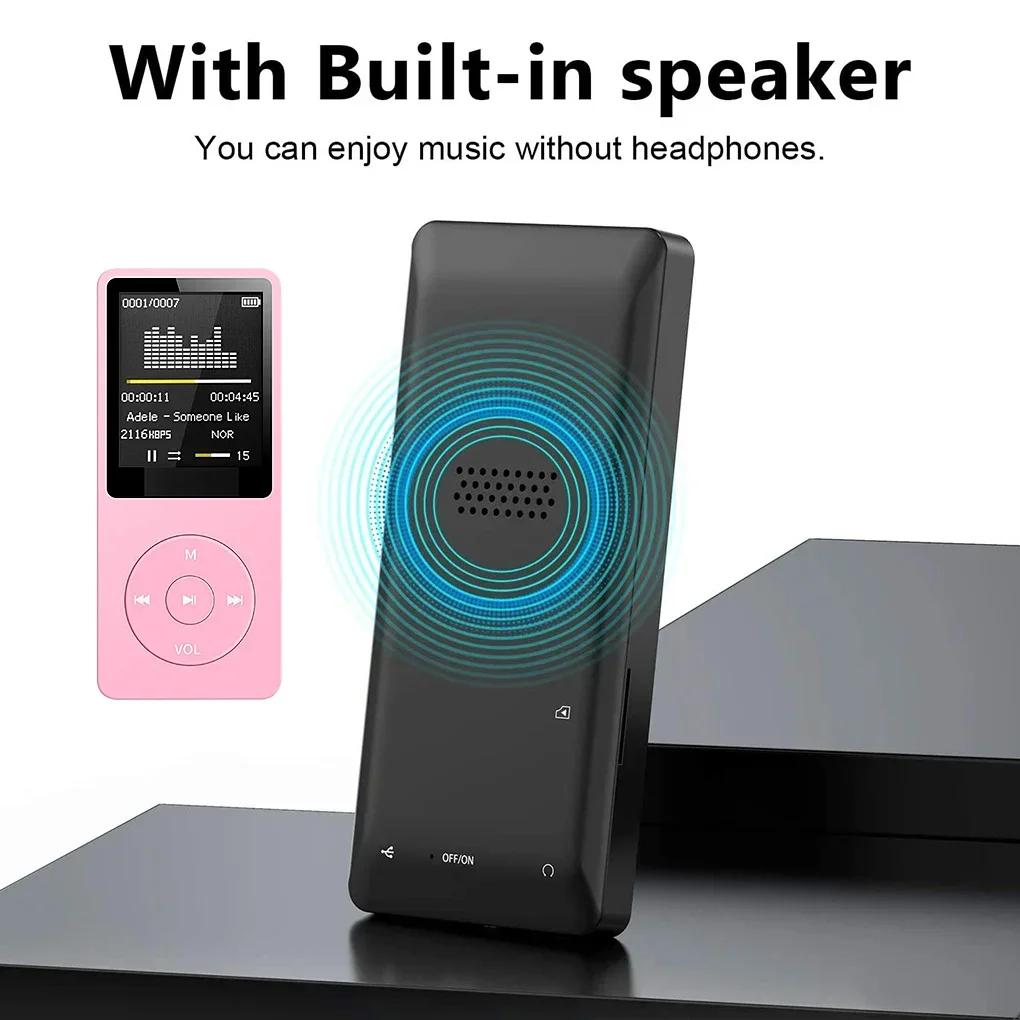 Многофункциональный MP3-плеер Мини-экран Цифровой дисплей HIFI Звук FM-радио Электронная книга Запись Музыкальный walkman
