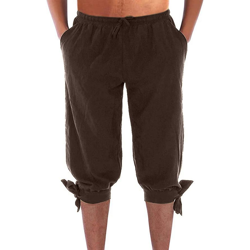 Мужские повседневные свободные прямые летние пляжные штаны для йоги на шнурке