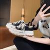 Spring New Breathable All-Matching Casual Sports Board Shoes Thick Bottom Height Increasing Women Shoes Non-Slip Low Top Canvas Shoes for Women