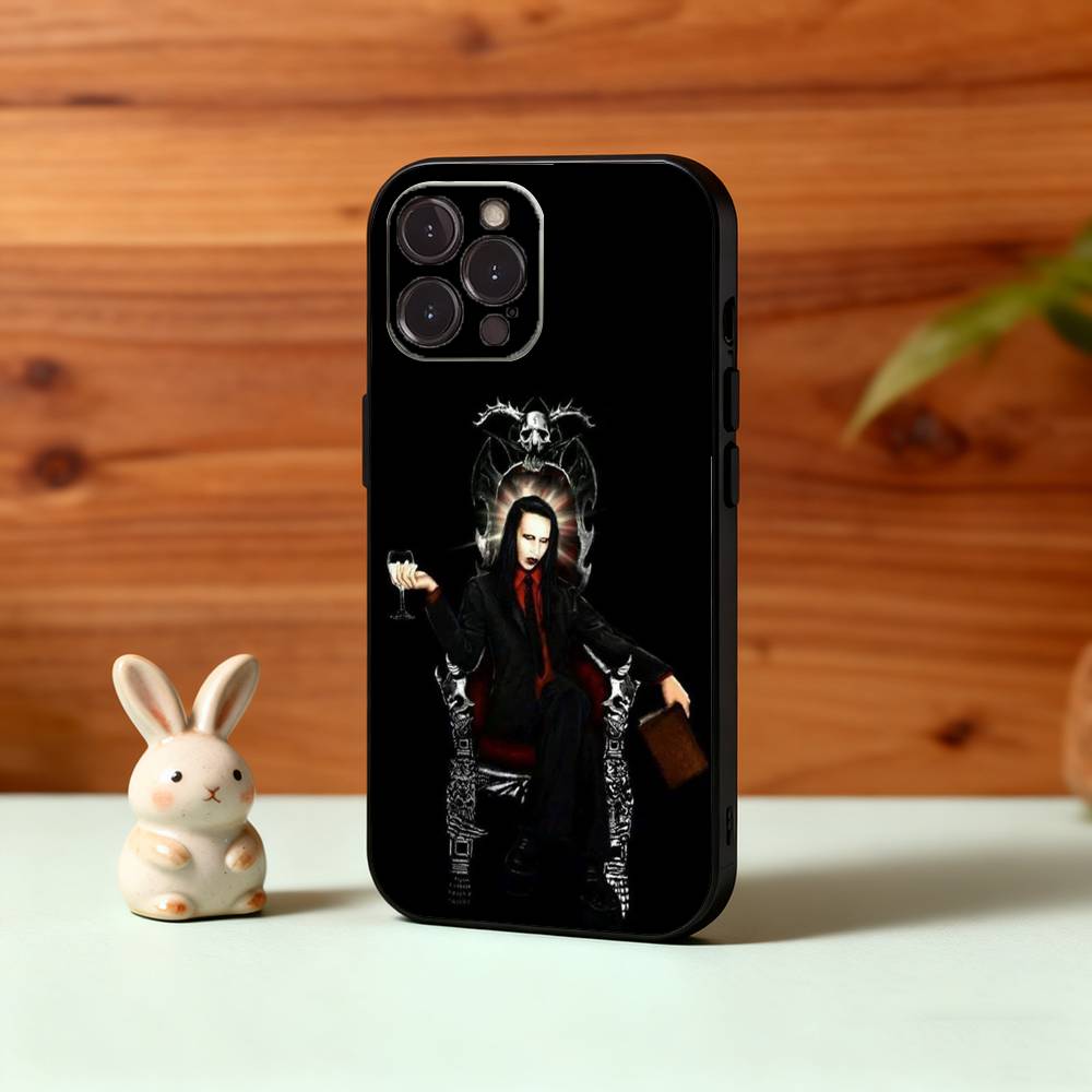 Чехол для телефона M-Manson M-MarilynS Singer для iPhone17 16 15 14 13 12 11 Pro Max Plus, 5G Мягкий Черный Чехол