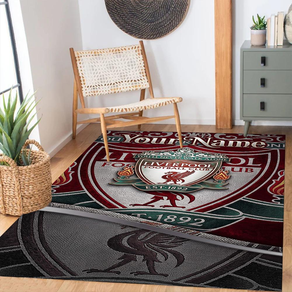 Liverpool Fc Personalized Name Carpet Suitable For Decorate Room Outdoor Dormitory Balcony Antislip Rug Decorate Offices Perfect Gift For Womenmen