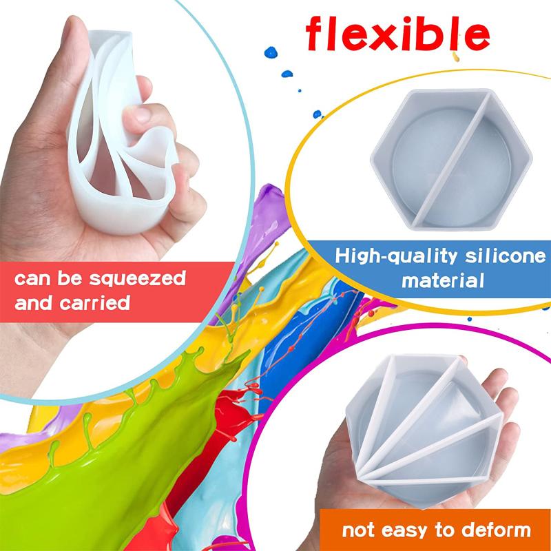 4шт Diy силиконовые мерные чашки 2/3/4/5 камер многоразовые чашки для смешивания красок с разделителем для смешивания