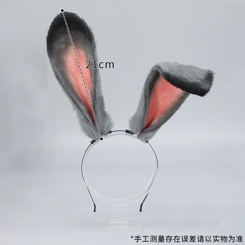 Fluffy Rabbit Ears Headband Cosplay Costume Accessory Anime Conventions Party Dress Up Unisex