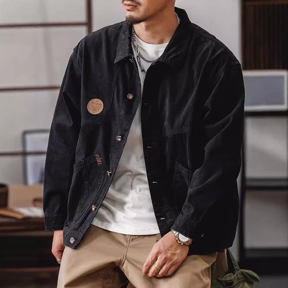 Американская охотничья куртка мужская тяжелая модная брендовая ретро-туловка верхняя повседневная чистая хлопковая мужская джинсовая куртка