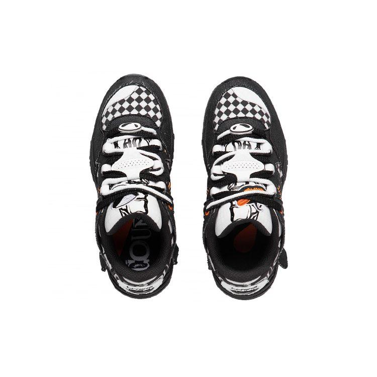 Li Ning CF Retro Series, Yu 2.0 Хэллоуин Низкие Повседневные Кроссовки Унисекс Черный Белый AGCS309-6