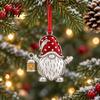 Holiday Gnome Decorations Christmas Ornament, Red Hat Festive Hanging Winter Home Decor, Metal Faceless Dwarf Ornament for Xmas Tree Ornaments