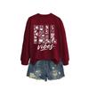 Womens Oversized Cotton Hoodie Sweatshirt Fall Print Graphic Loose Fit Long Sleeve Crew Neck