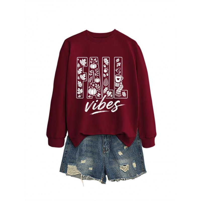 Womens Oversized Cotton Hoodie Sweatshirt Fall Print Graphic Loose Fit Long Sleeve Crew Neck