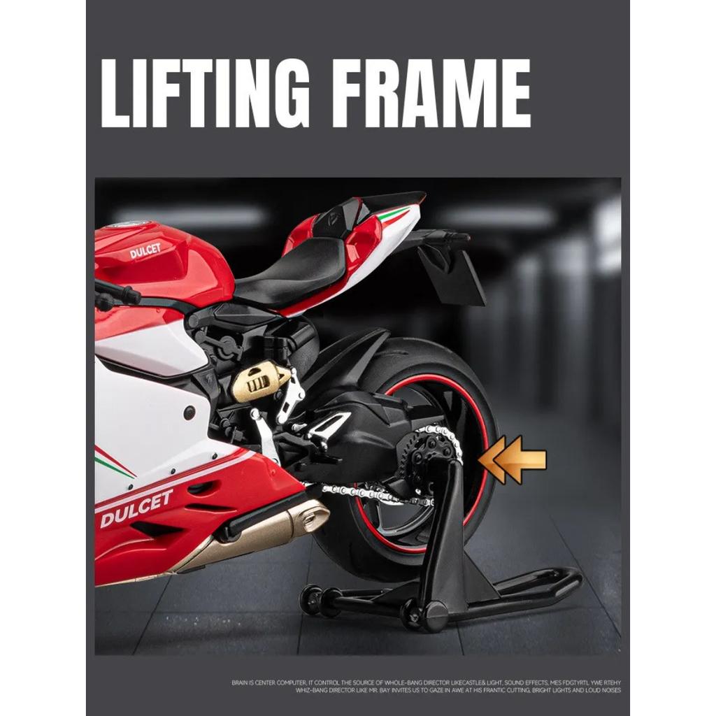 1/12 Ducati 1199 Panigale Сплав Модель Мотоцикла Литой Металл Гоночный Мотоцикл Модель Звук Свет Украшение Детская Игрушка Подарки