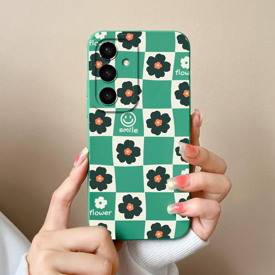 Чехол для телефона Samsung A05 A36 A56 A26 S25 Plus Ultra F14 A05S A16, модный чехол с рисунком в клетку, силиконовый модный эстетический чехол, защита для Samsung