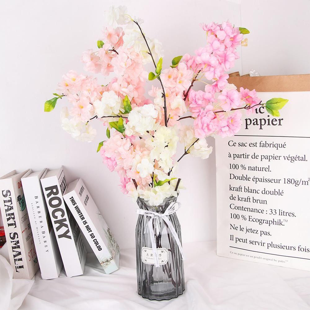 Букет шелковый свадебный декор 4 ветки искусственный цветок искусственная сакура цветущая вишня украшение дома