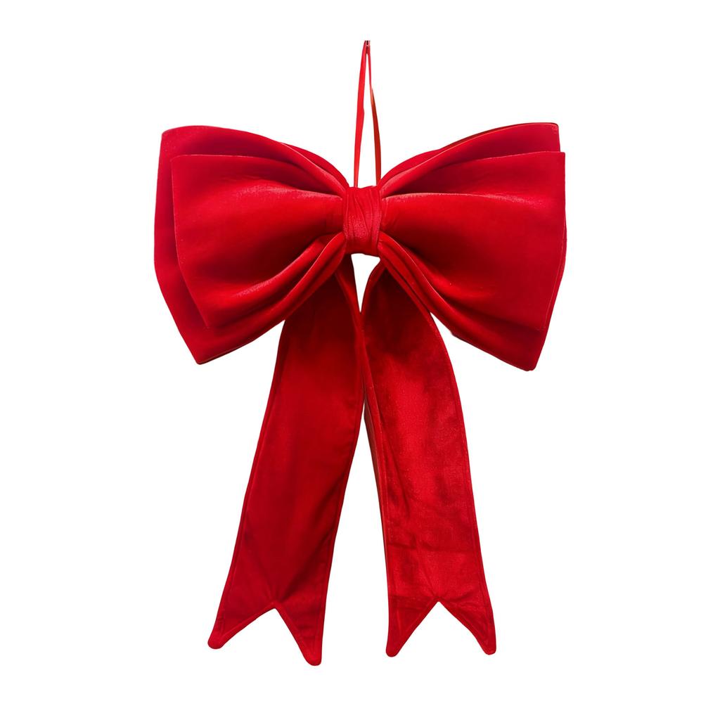 Christmas Tree Decorations, Large Red Velvet Bow Decorations, Shop Window Decorations, Background Wall Decorations