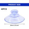 Zorfeter 40 Pcs 0.78 Inch Mini Clear Suction Cups Without Hooks Without Holes, Transparent Plastic Sucker Pads for Festival Decoration Wall Glass