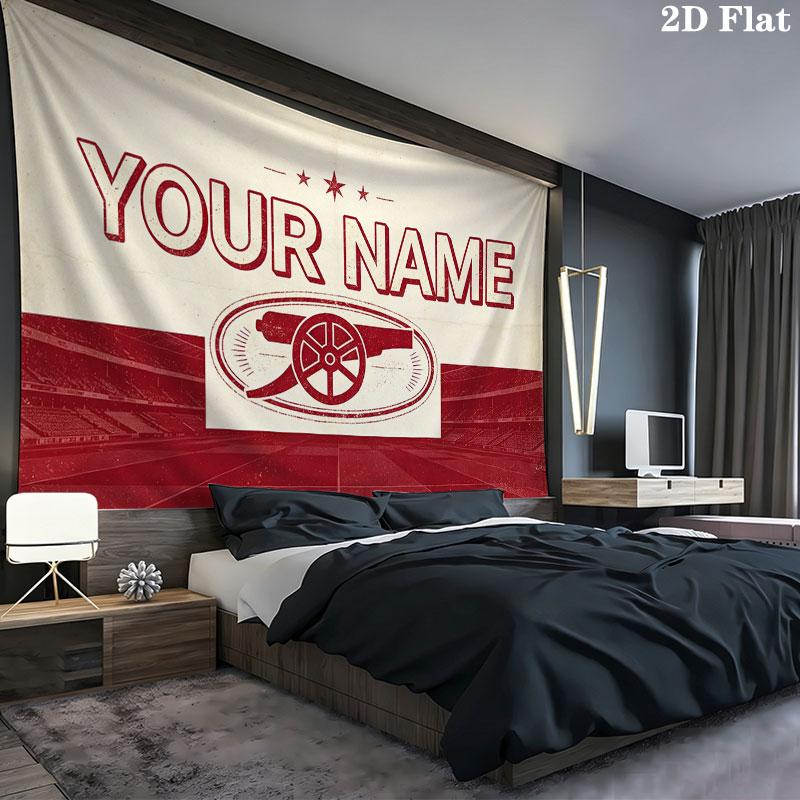 Custom Name,Arsenal Wall tapestry, aesthetic printed fabric blanket, suitable for bedroom, living room, and home decor.