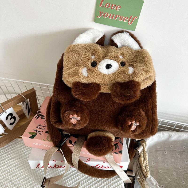 Милый енот Модный плюшевый рюкзак Сумка со съемным плечевым ремнем Мягкая милая сумка Аниме-девочка Плюшевая игрушка Рюкзаки для женщины