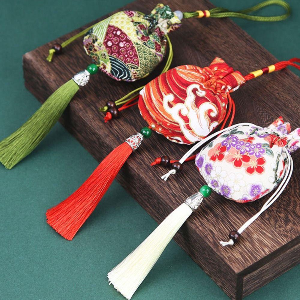 for Filled Fragrant Herbs Cloth Sachet Hanging Tassel Small Pouch Antique Car Pendant Ladies