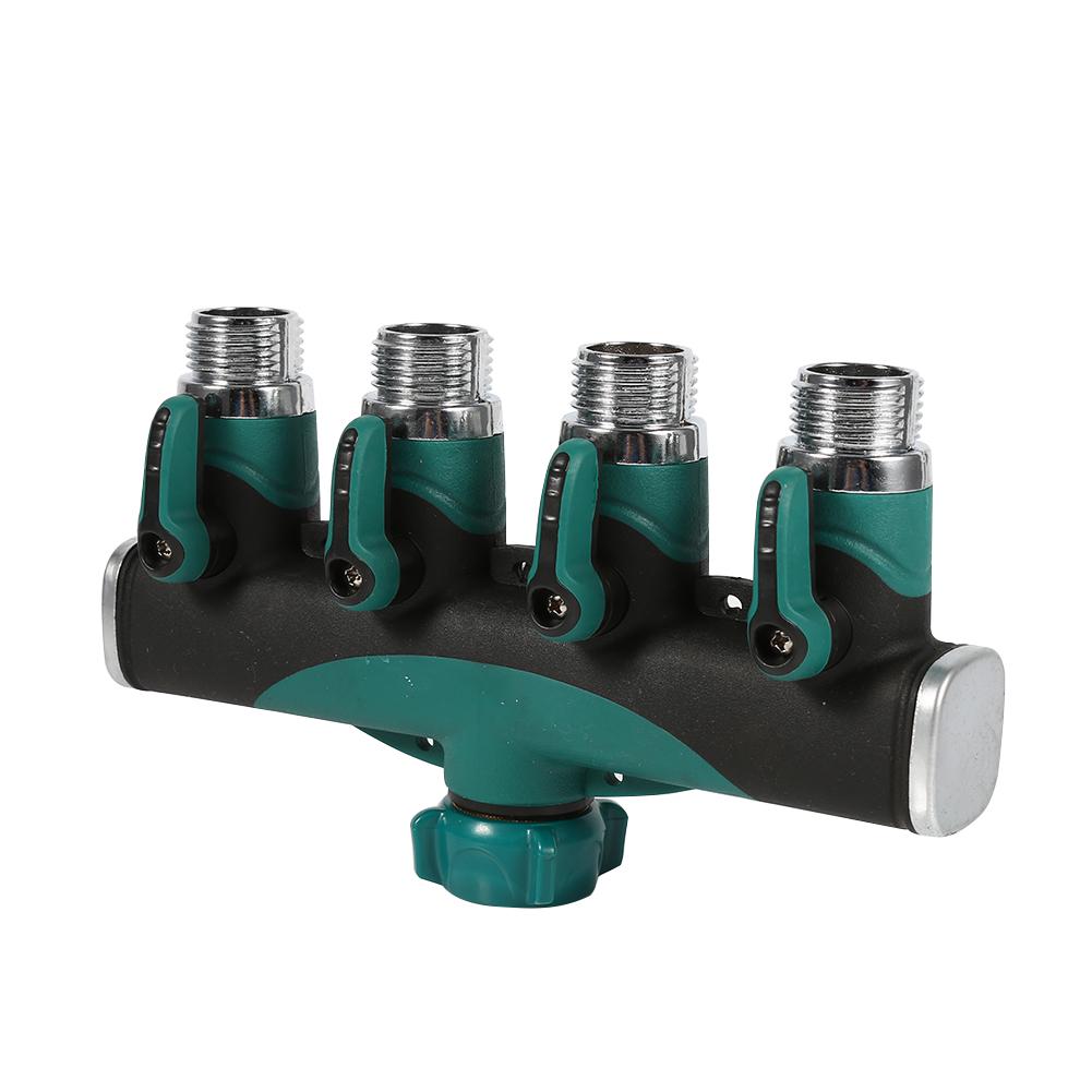 4 Way Water Tap Converter Connector Splitter Hose Pipe Adapter Garden Irrigation Watering