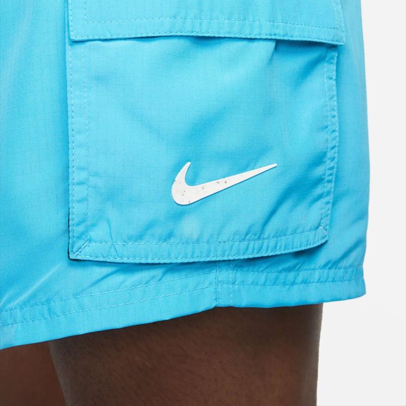 Nike Однотонные шорты с логотипом бренда и карманами, на талии, со шнурком, мужские шорты синего цвета NESSB522-480