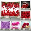 Red Rose Flower Decorative Tapestry Home Wall Decoration Office Living Room Tapestry