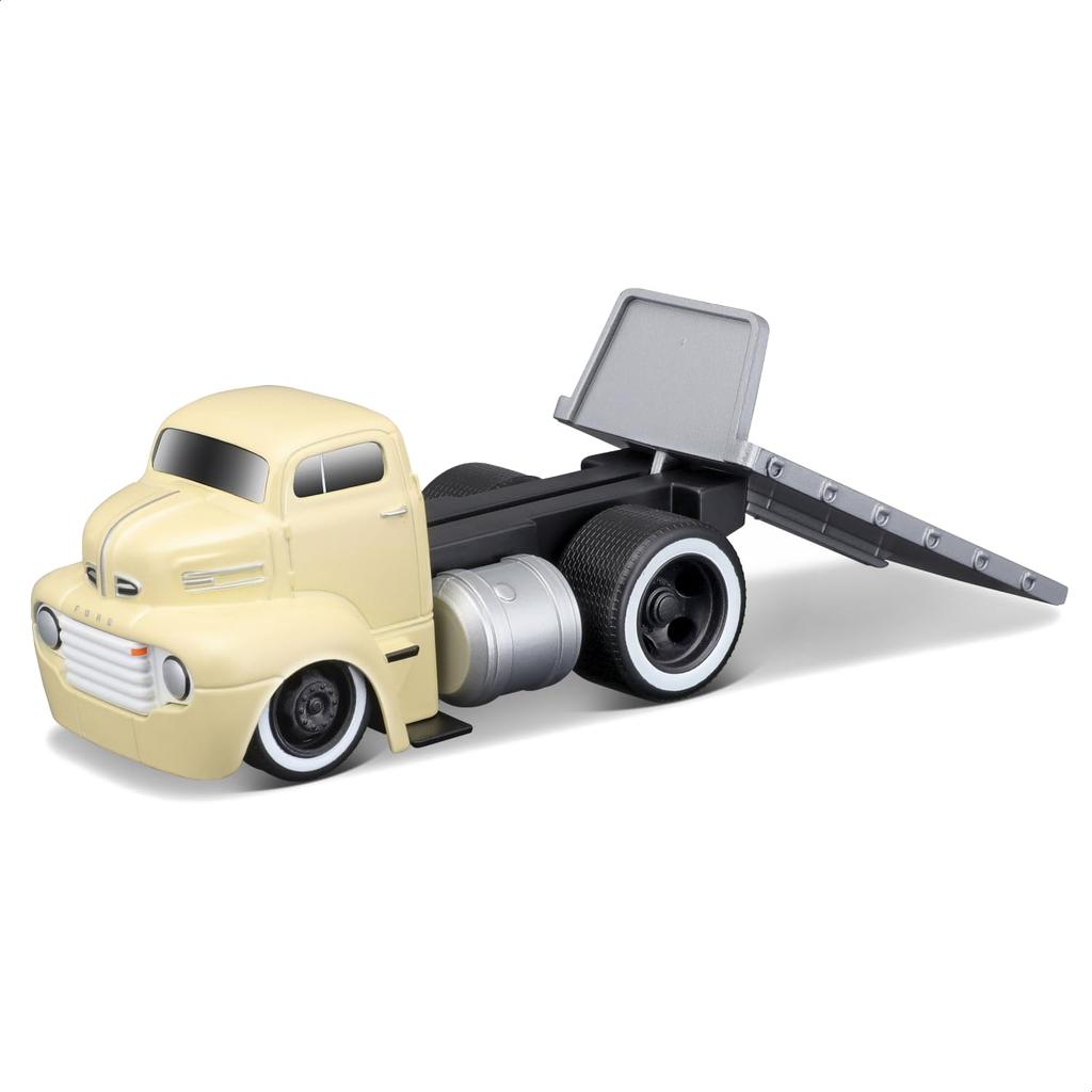 Maisto 1/64 Scale Muscle Machines Muscle Transporter Diecast Model Car (1950 Ford COE / 1949 Mercury - Yellow/Black 11538)