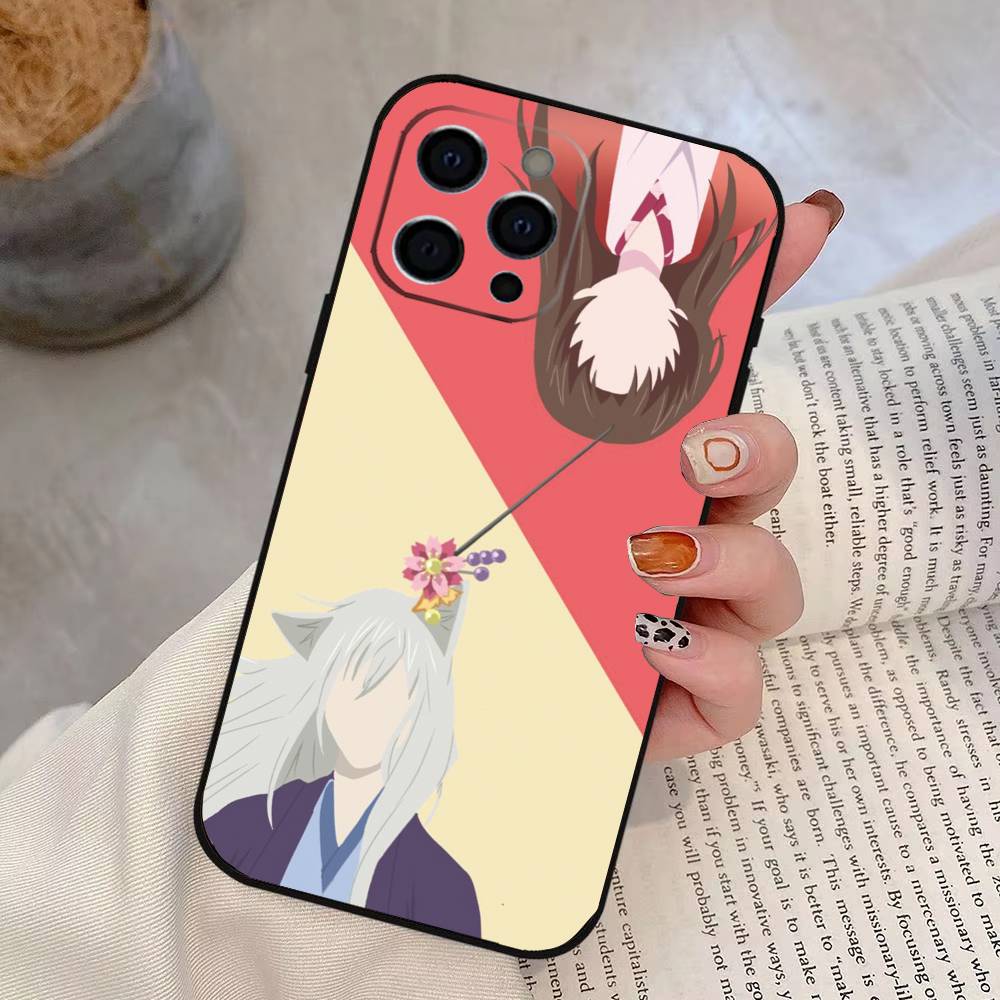 Kamisama Kiss Томоэ x Нанами Чехол для телефона Для iPhone 17, 16, 15, 14, 13, 12, 11 Plus, Pro Max, Другие Мягкий Черный Чехол