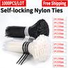 1000 PCS Self-Locked Nylon Cable Tie White/Black Plastic Wire Zip Ties Sets Fixed Binding Strong Snap High Temperature Resistant