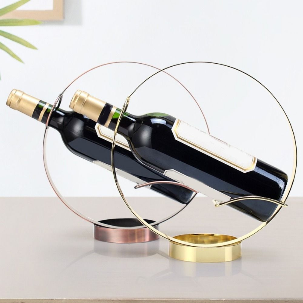Freestanding Iron Round Wine Rack Single Red Wine Display Rack Modern Wine Bottle Rack Restaurant