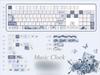 Music Clock Keycap143Keys Cherry Pbt 2.25/7U Space Bar L-Shaped Enter Key Butterfly Flower Note Gray-Blue Elegant Music Keycap