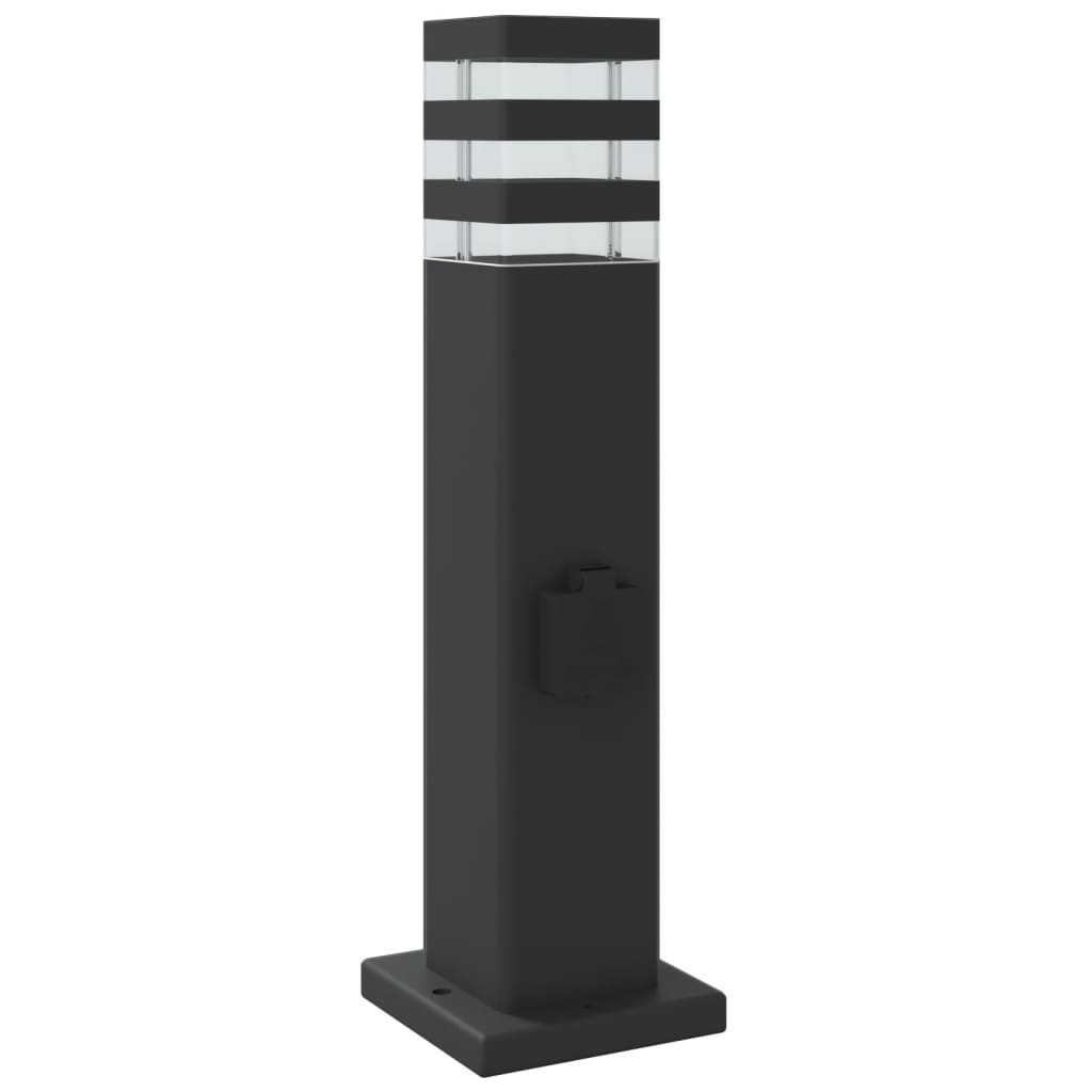 Path Lights with Socket 3 pcs Black 50 cm Aluminum