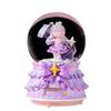 Cartoon Crystal Ball Music Box Handmade Innovative Musical Box with Flashing Light Effect for Home