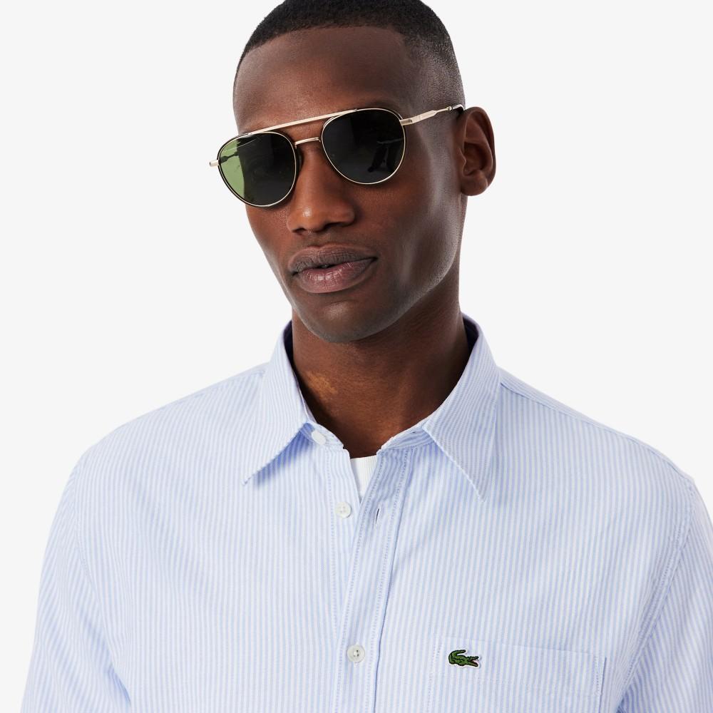 Lacoste Мужская рубашка в оксфордскую полоску CH7552-56GE7B