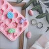 1Pc 18 Cavity Easter Silicone Mold Rabbit Colored Egg Chocolate Cake Mold Holiday Decoration Baking Tools Manual Soap Mould