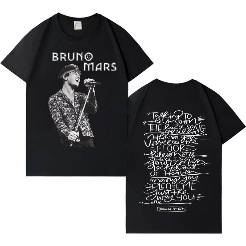 Rapper Bruno Mars Модная Графическая Футболка Мужская Женская Горячая Распродажа Повседневный Принт Футболка с Коротким Рукавом 2026Лето Харадзюку Поп Круглый Вырез Топы