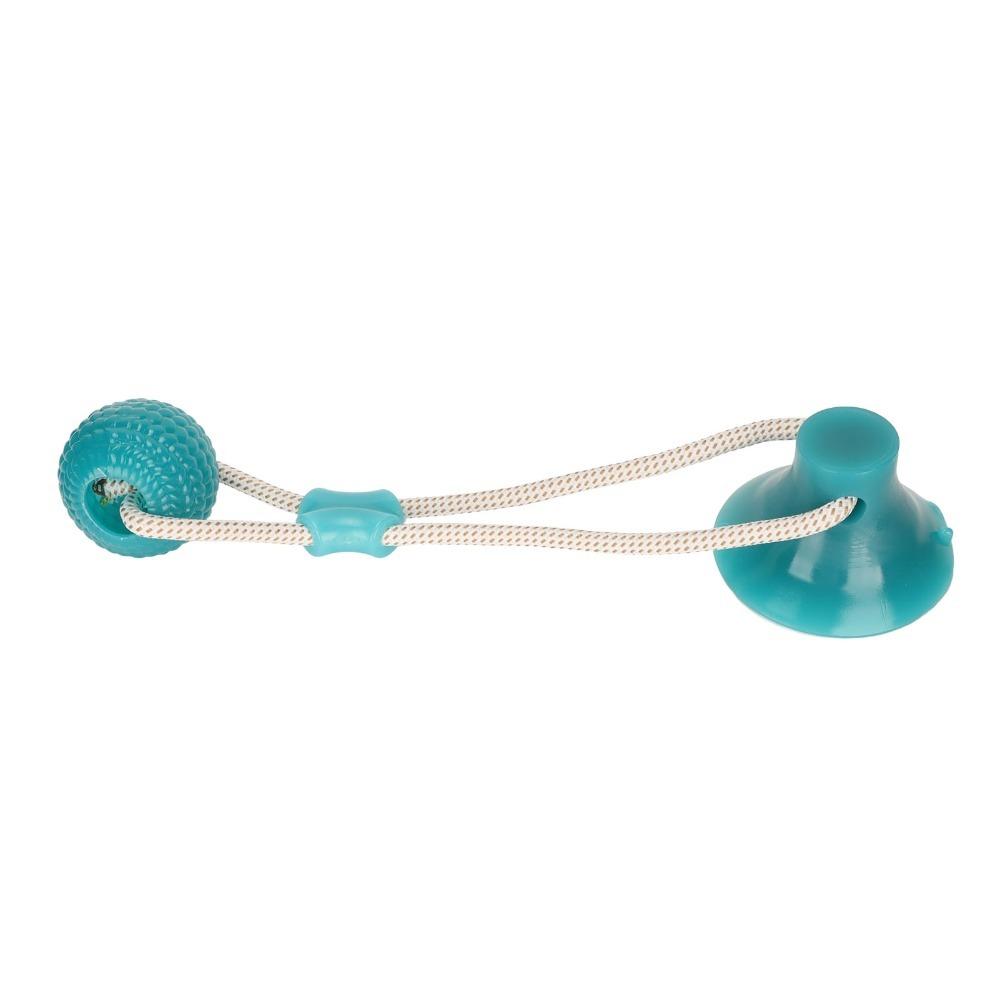 Green Spherical Suction Cup Dog Toy Braided Rope Self Play Pet Toy Dog Teeth Clean Toy Indoor Play