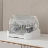 Baby Bottle Drying Rack with Transparent Lid Large Capacity Dustproof Easy to Clean Baby Bottle Storage Box with Removable Drain Tray