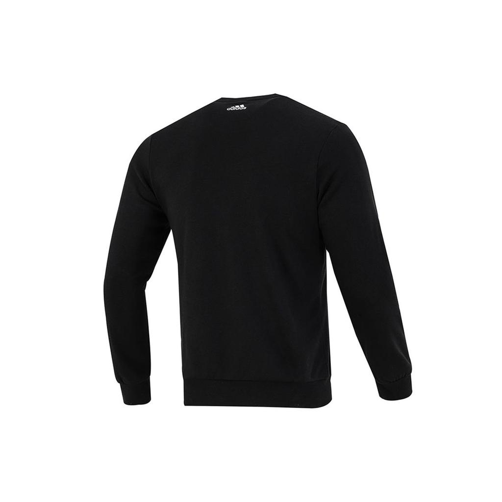 Adidas Sports Crew Neck Sweatshirt with Fun Print Men Tops Black HG3624