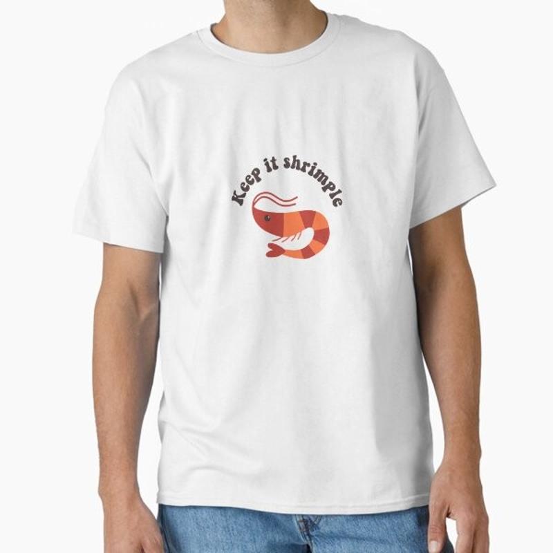 Keep it shrimple Классическая футболка Сделано в США АУ Размер S 2XL