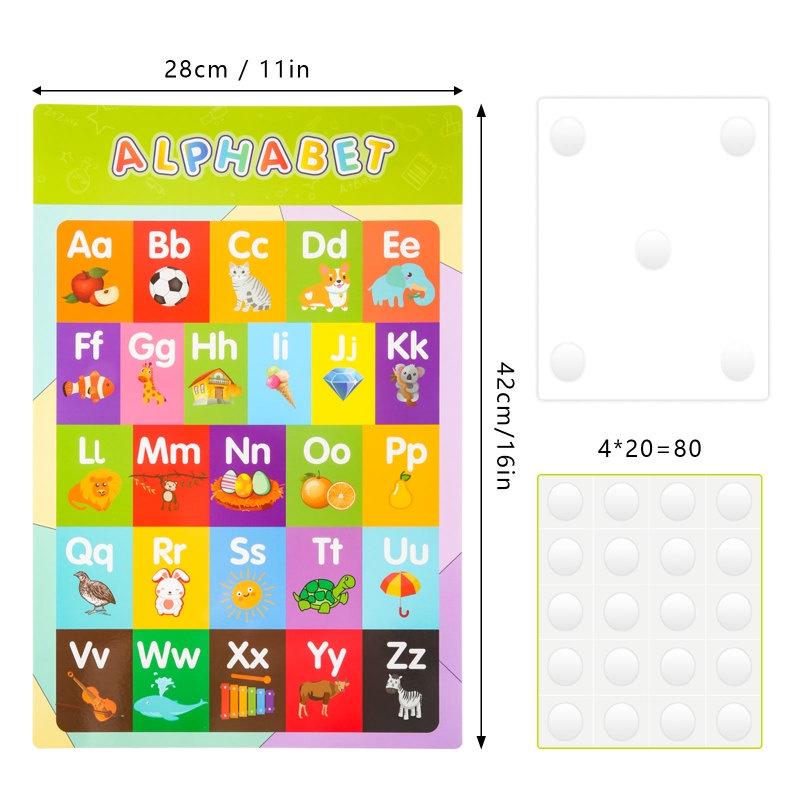 16 шт./компл., детская настенная диаграмма, обучающий плакат по математике, английские слова, цвета, числа месяцев, животные, ранний образовательный плакат, игрушка для детей
