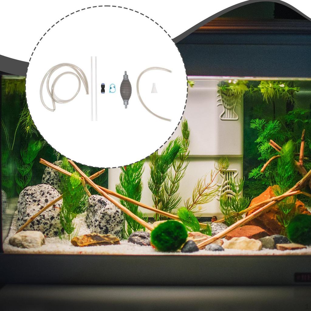 Сифон для чистки аквариумного грунта для подмен воды с жесткой трубкой ручной