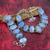Kyanite Gemstone Handmade Gemstone Bracelet & Necklace, 925 Solid Sterling Silver Adjustable Chain Jewelry Set For Women