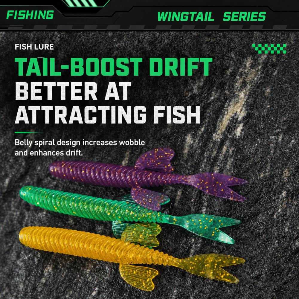 Floating Fork Tail Soft Shad Lure Split Tail Soft Minnow  for Bass Mandarin Fish Topmouth Culter