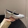 Silver Bag Head Single Shoes Women's Summer New Fashion Banquet Shoes Mary Jane Shoes Thick Heel Versatile High Heels