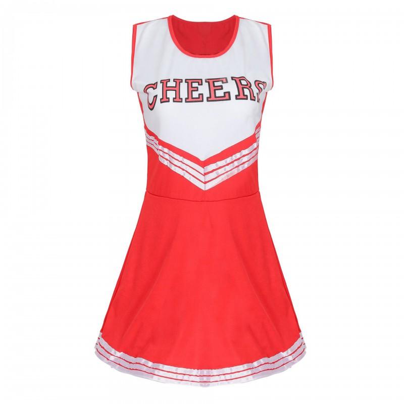 Plus Size Womens Cheerleading Costume Sexy Stage Performance Uniform Milk Fabric