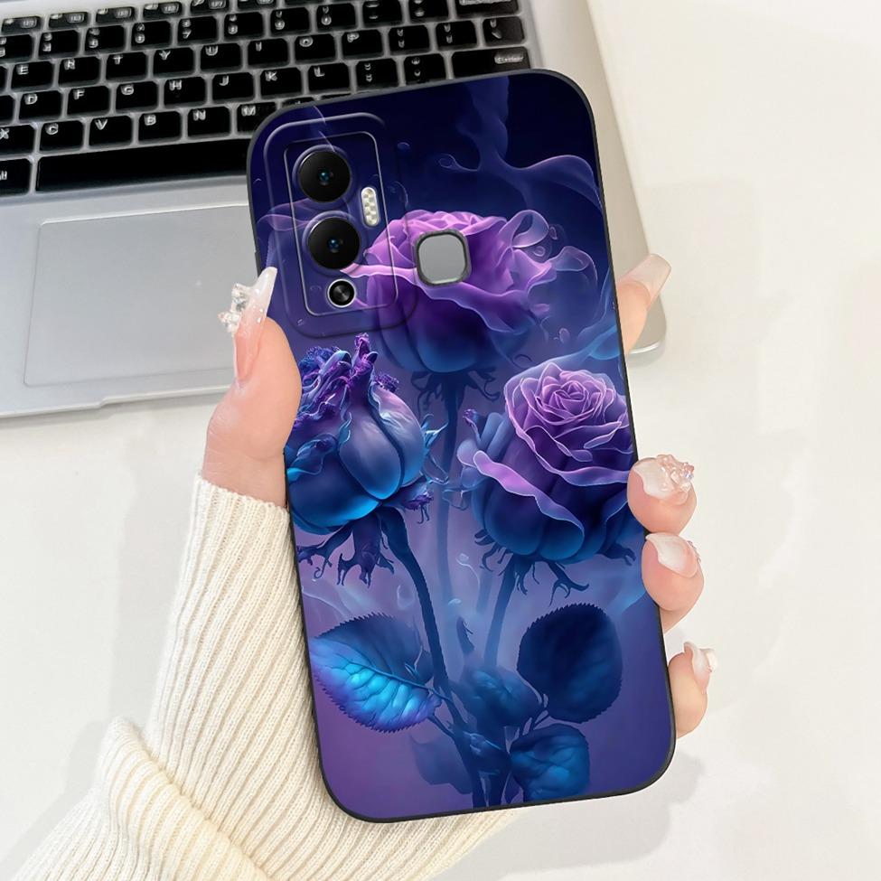 For Infinix Hot 12 Play Case Silicone Cute Fashion Butterfly Love Painted For Cover Inifnix Hot 12 Play Phone Case X6816 X6816C