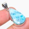 Natural Republic Larimar Gemstone 925 Solid Sterling Silver Pendant 1.75" Y2p55