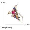 Rhinestone Phoenix Brooches for Women Unisex Bird Pins 5-color Available Casual Party Accessories Gifts