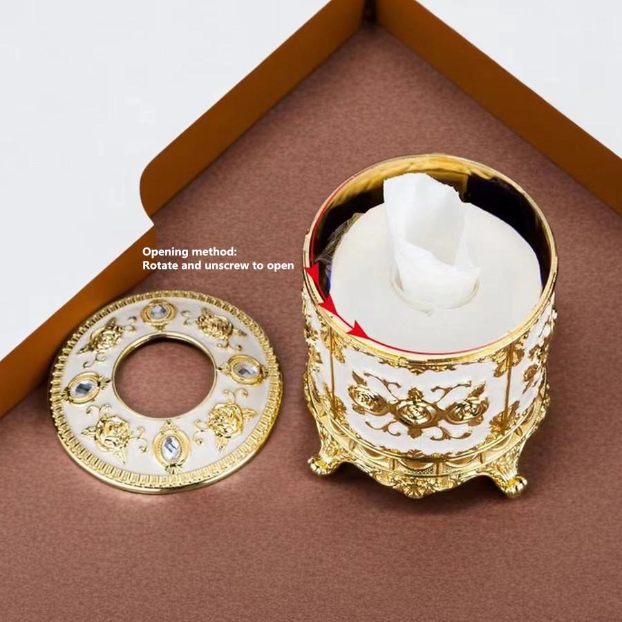 1 шт. Круглая коробка для салфеток в европейском стиле, многофункциональное бумажное ведро, креативное украшение для рабочего стола, декор и коробка для хранения