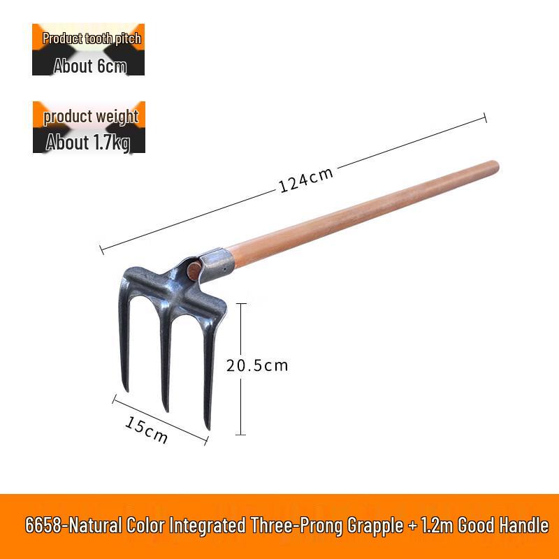 Manganese Steel 3-Tooth Garden Rake